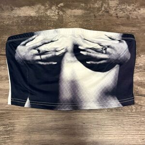 Black and White Graphic Tube Top